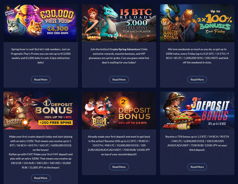 Bonuses on mBit Casino