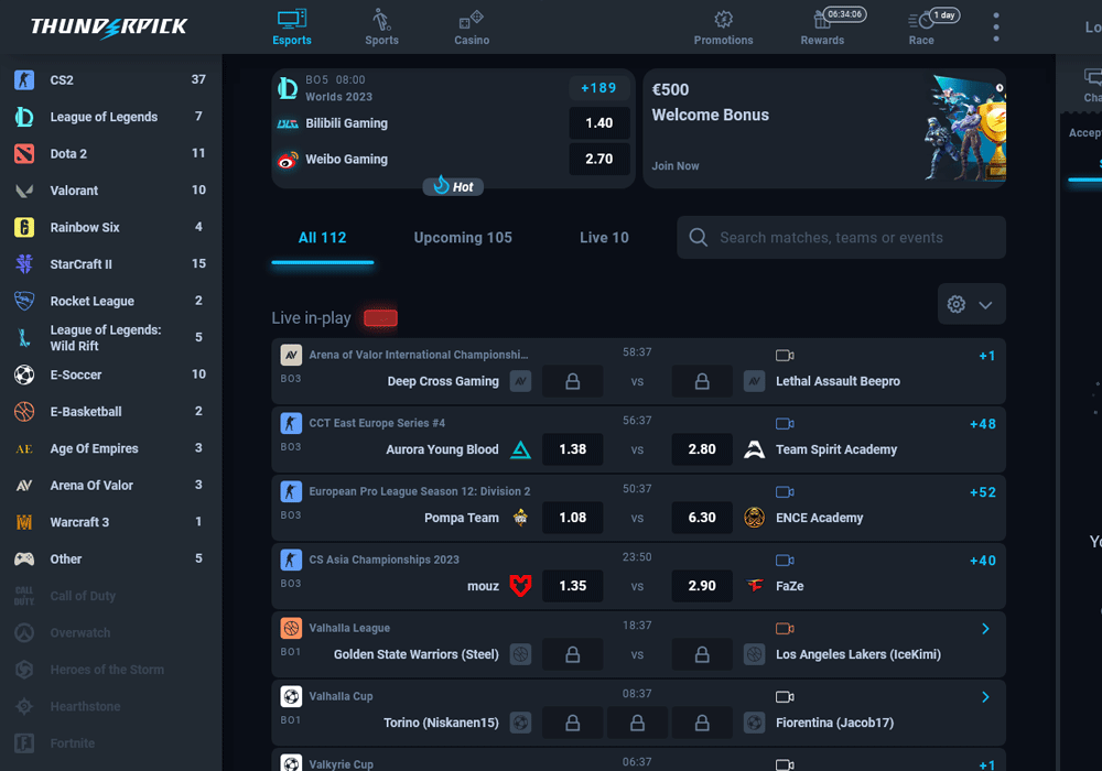 Esports Betting at Thunderpick