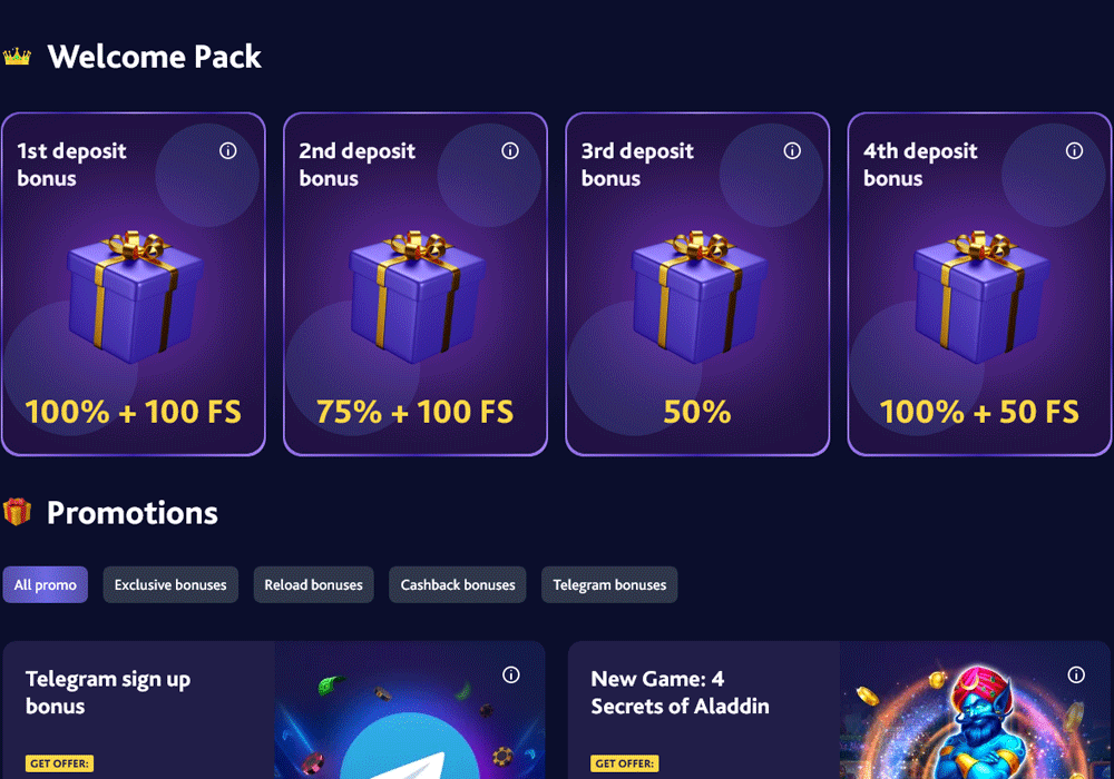 Welcome Offer on 7Bit Casino