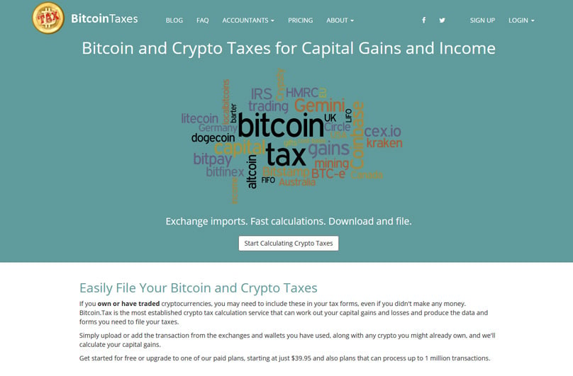 Bitcoin Taxes Homepage