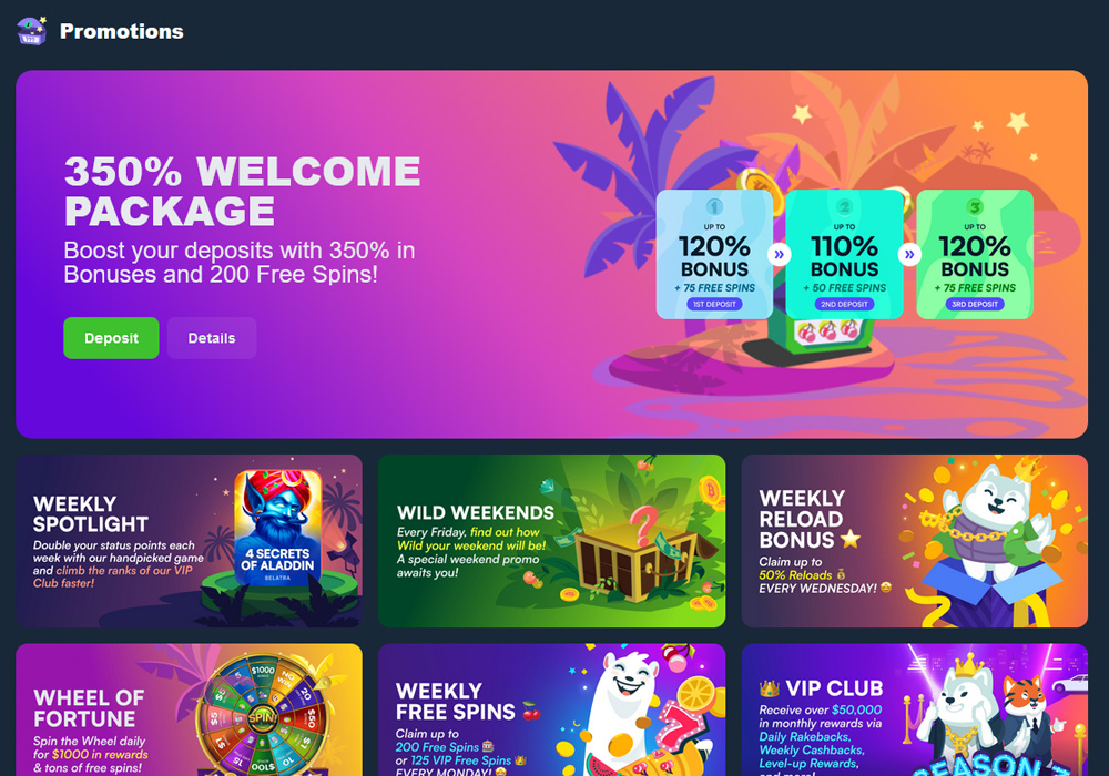 Wild.io Welcome Bonuses