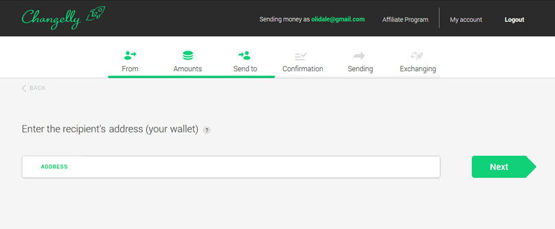 Changelly Wallet Address