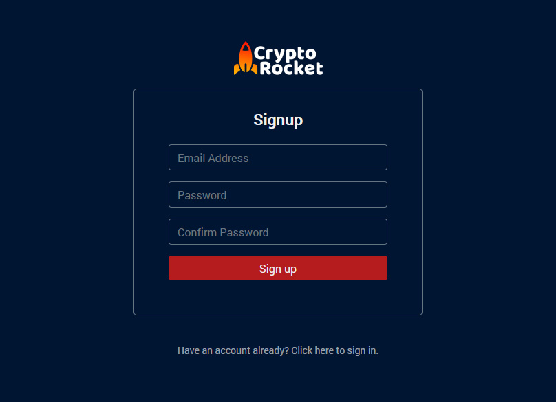 Cryptorocket Signup