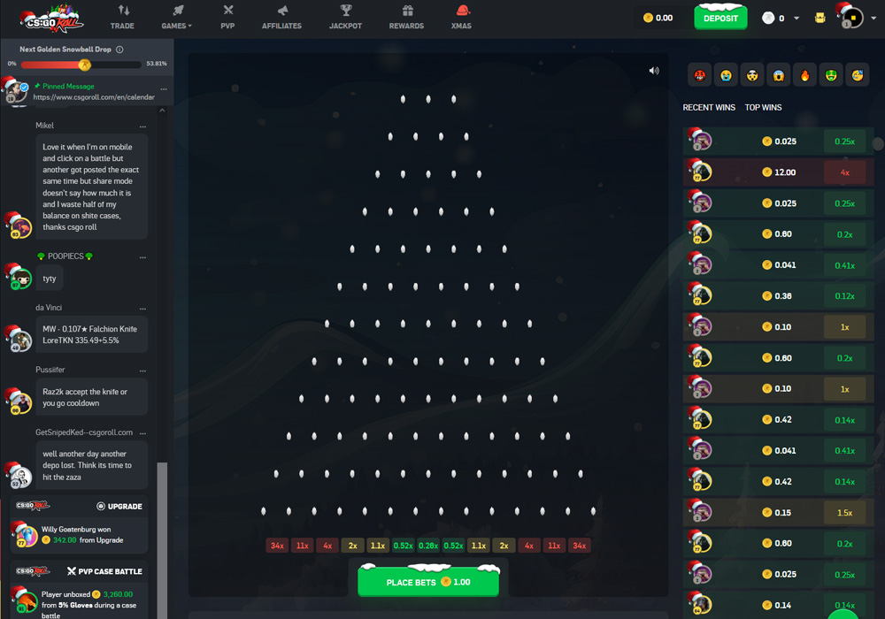 Plinko at CSGORoll