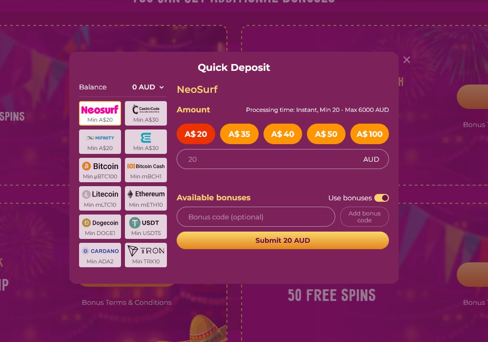 Deposit Options