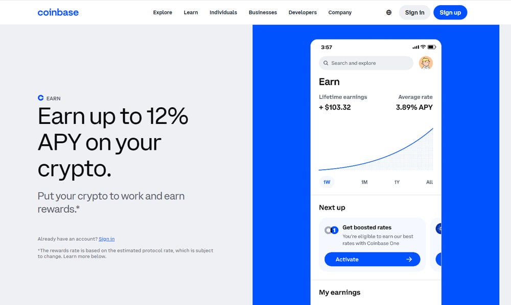 Coinbase Earn