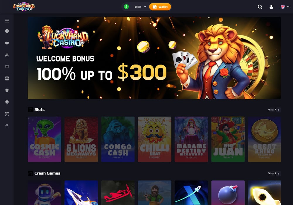 LuckyHand Casino Homepage