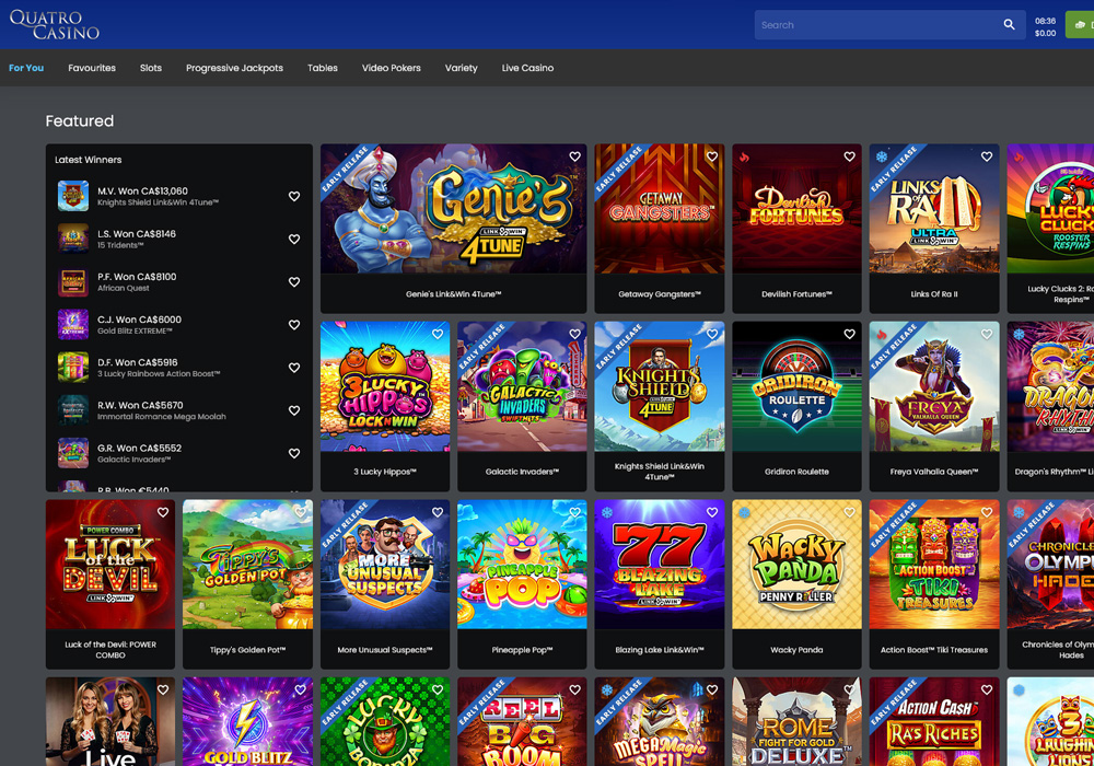 Quatro Casino Homepage