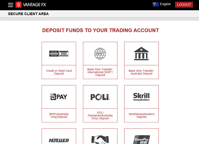 Vantage FX Deposits