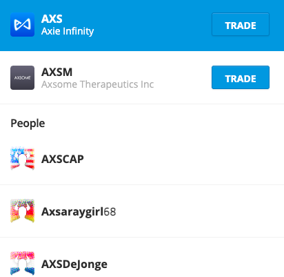 Buy AXS on Etoro